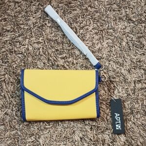 NWT APT.9 Yellow Phone Wristlet.